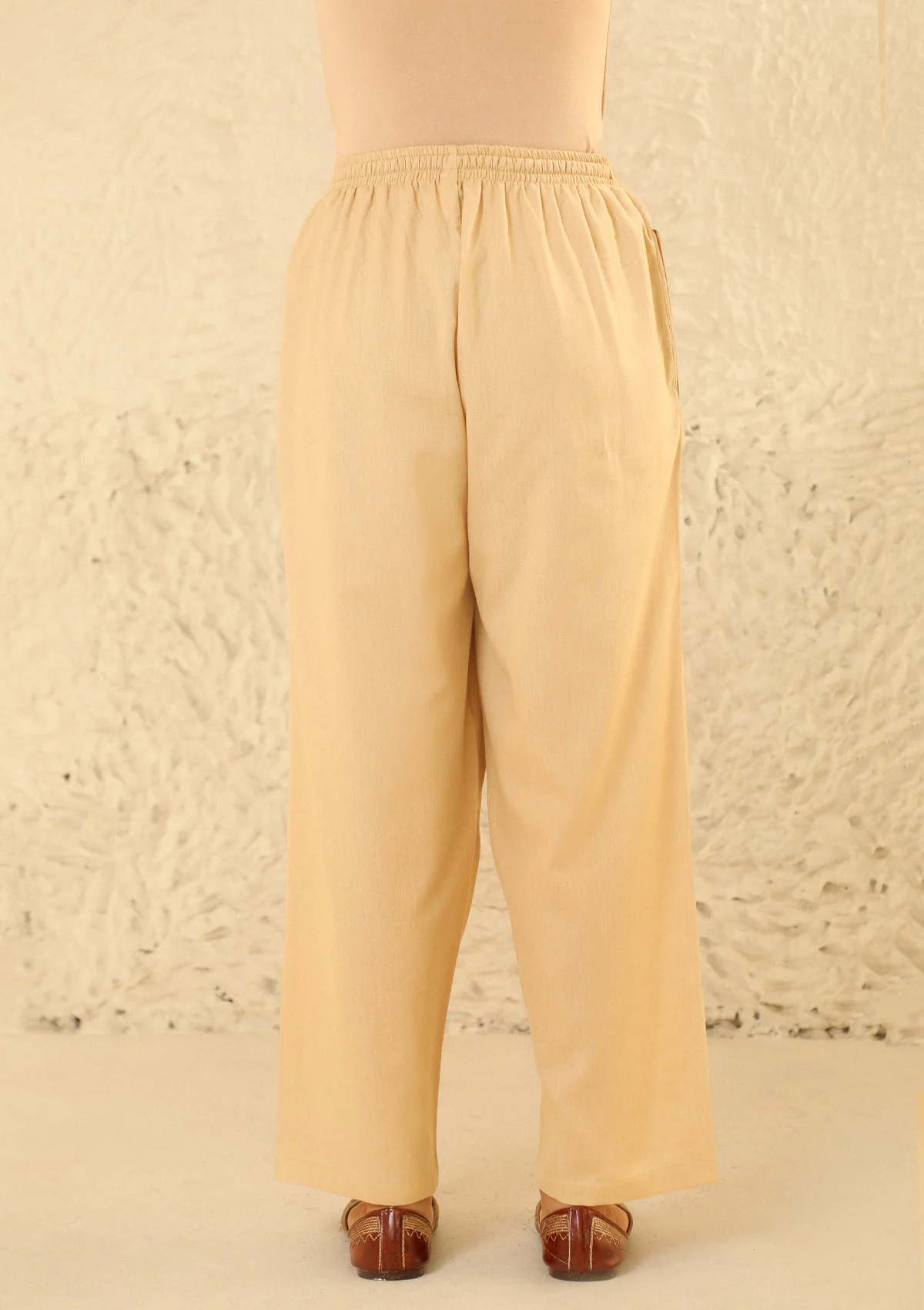 HOC Cotton Loom Women's Solid Straight Pant - Beige - Healthber