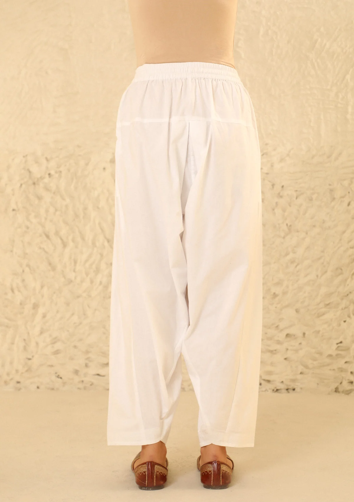 HOC Cotton Women's Solid Salwar - White - Healthber