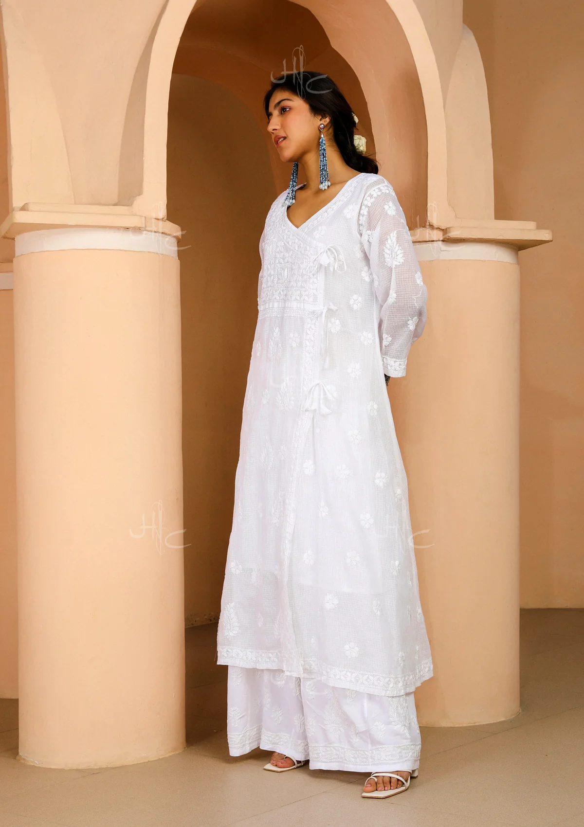 HOC Nazakat Chikankari Kota Angrakha with Inner - Healthber