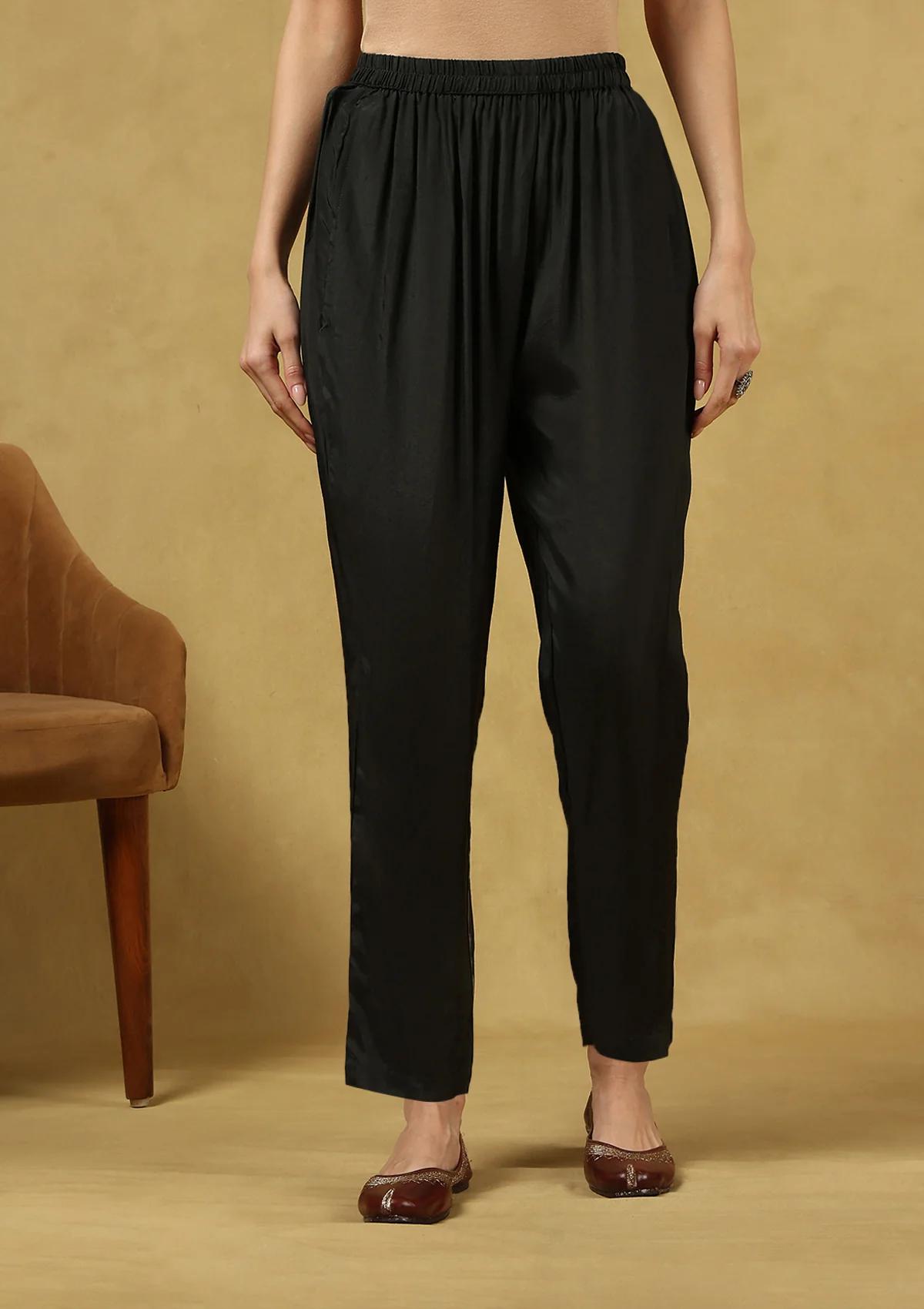 HOC Hand Embellished Muslin Printed Women's 3 PC Long Kurta Set with Dupatta - Black - Healthber