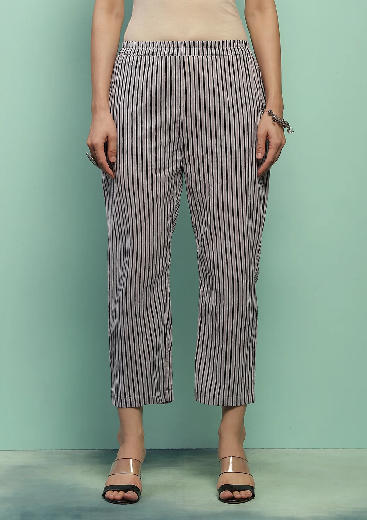 HOC Cotton Printed Women's 2 PC Long Kurta Set - Black - Healthber