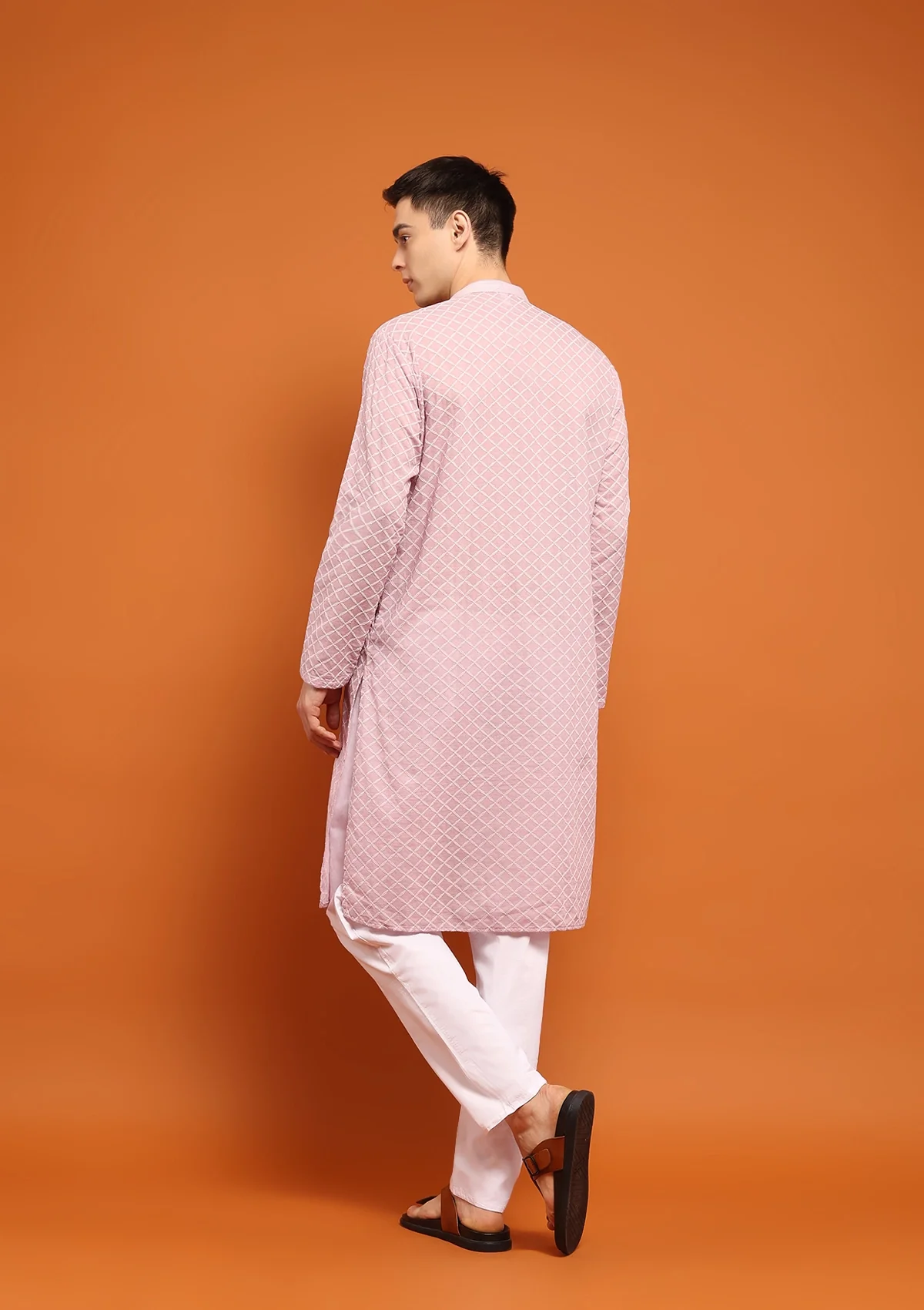 HOC Shaan Chikankari Cotton Straight Men's Kurta - Healthber