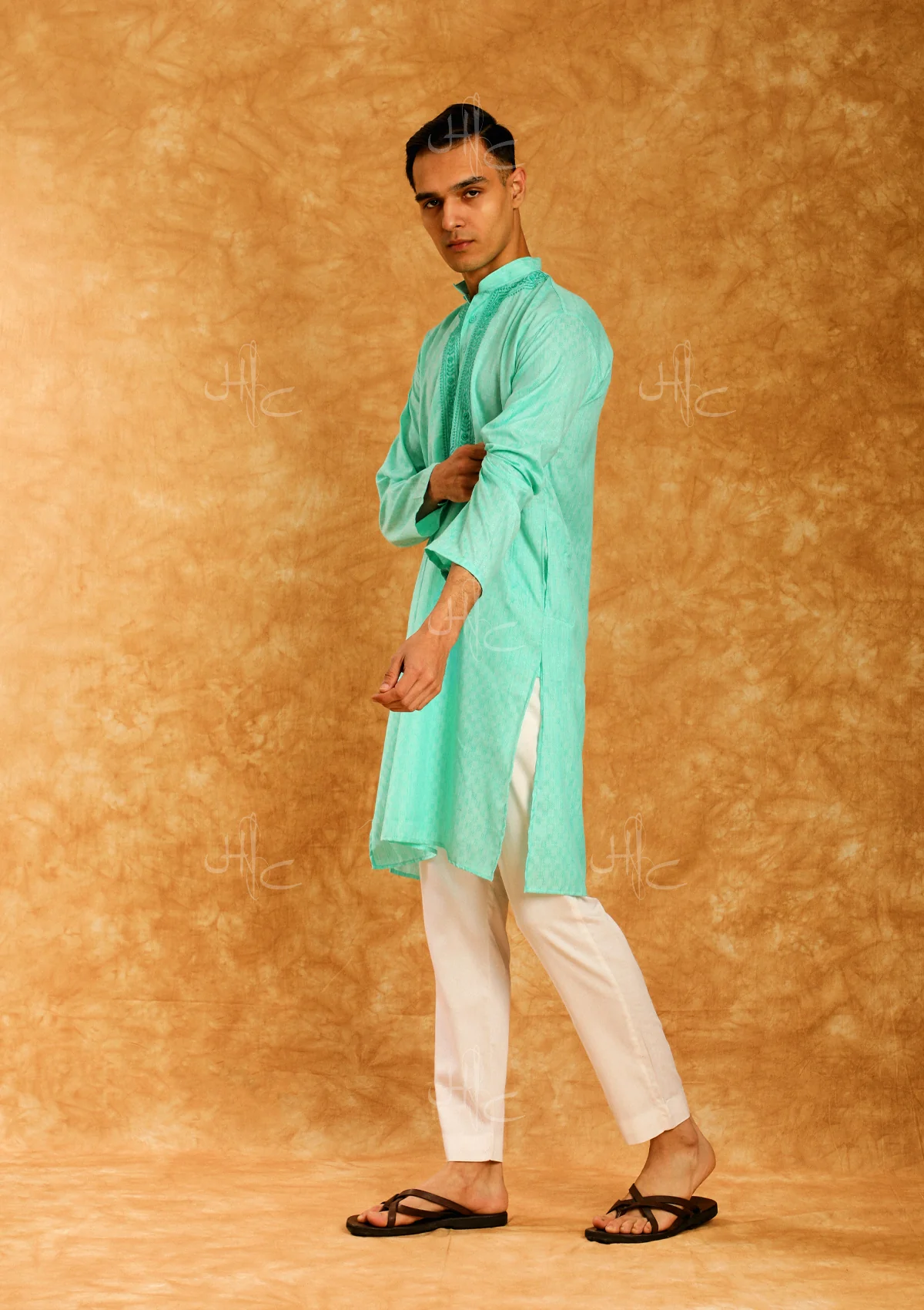HOC Rauf Embroidered Rayon Straight Men's Kurta - Healthber