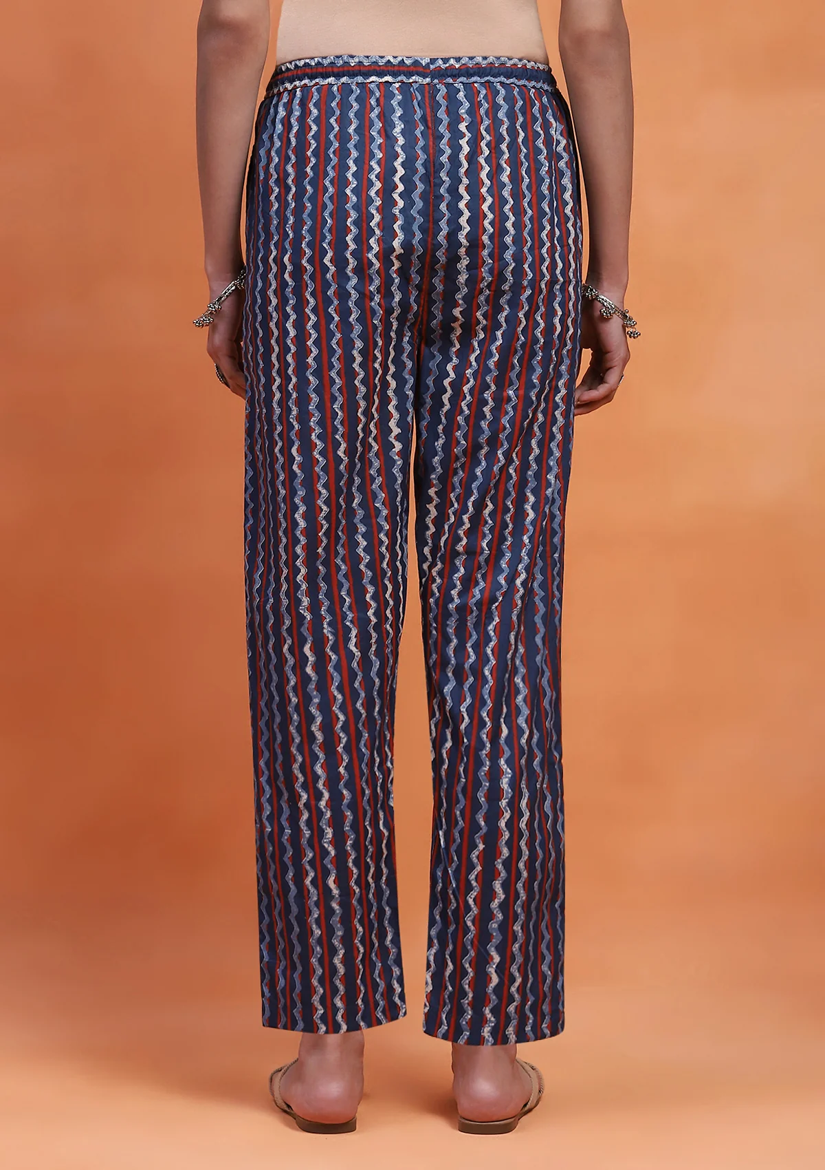 HOC Cotton Printed Women's Pant - Blue - Healthber