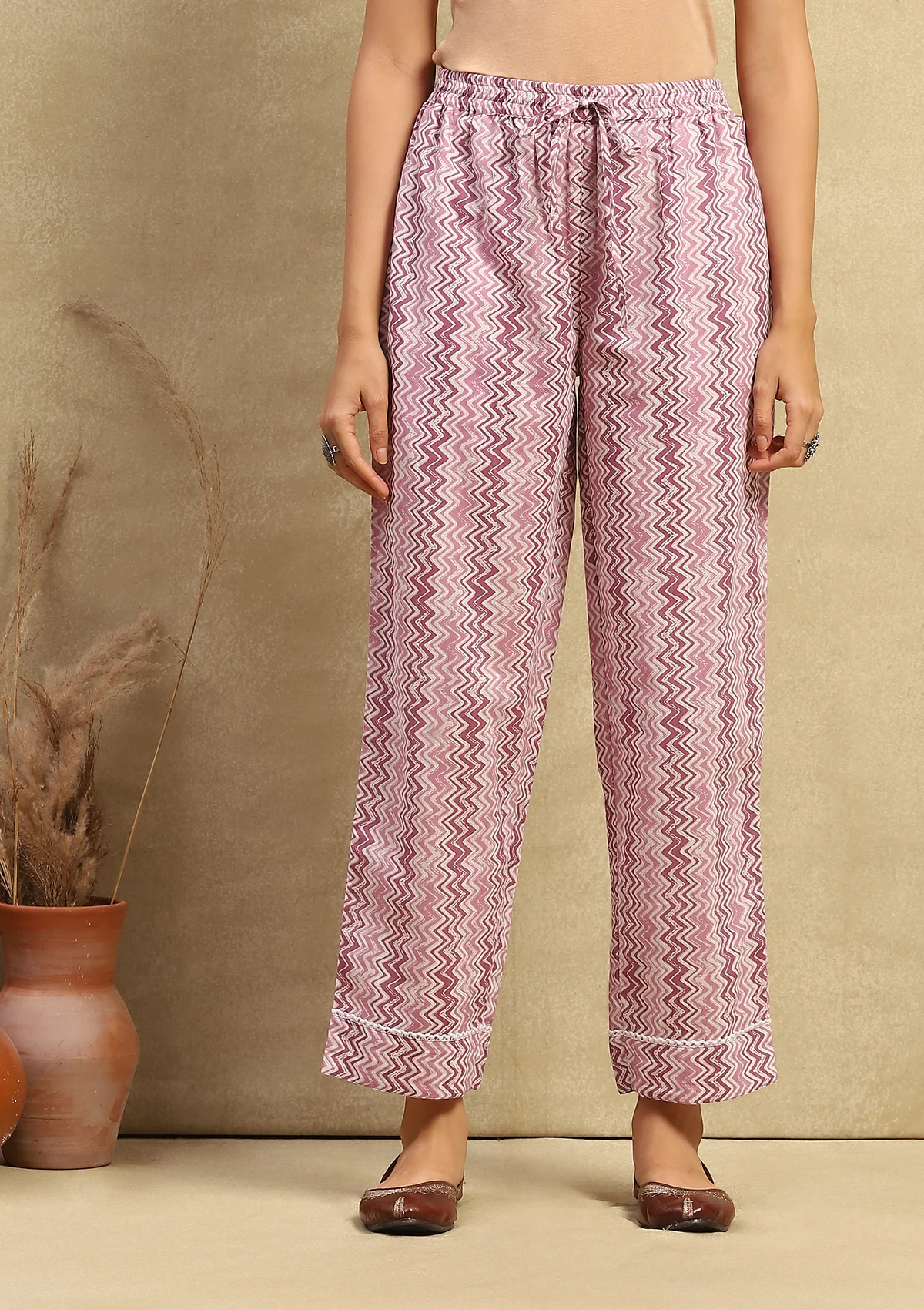 HOC Cotton Chikankari Printed Women's 2PC Long Kurta Set - Purple - Healthber