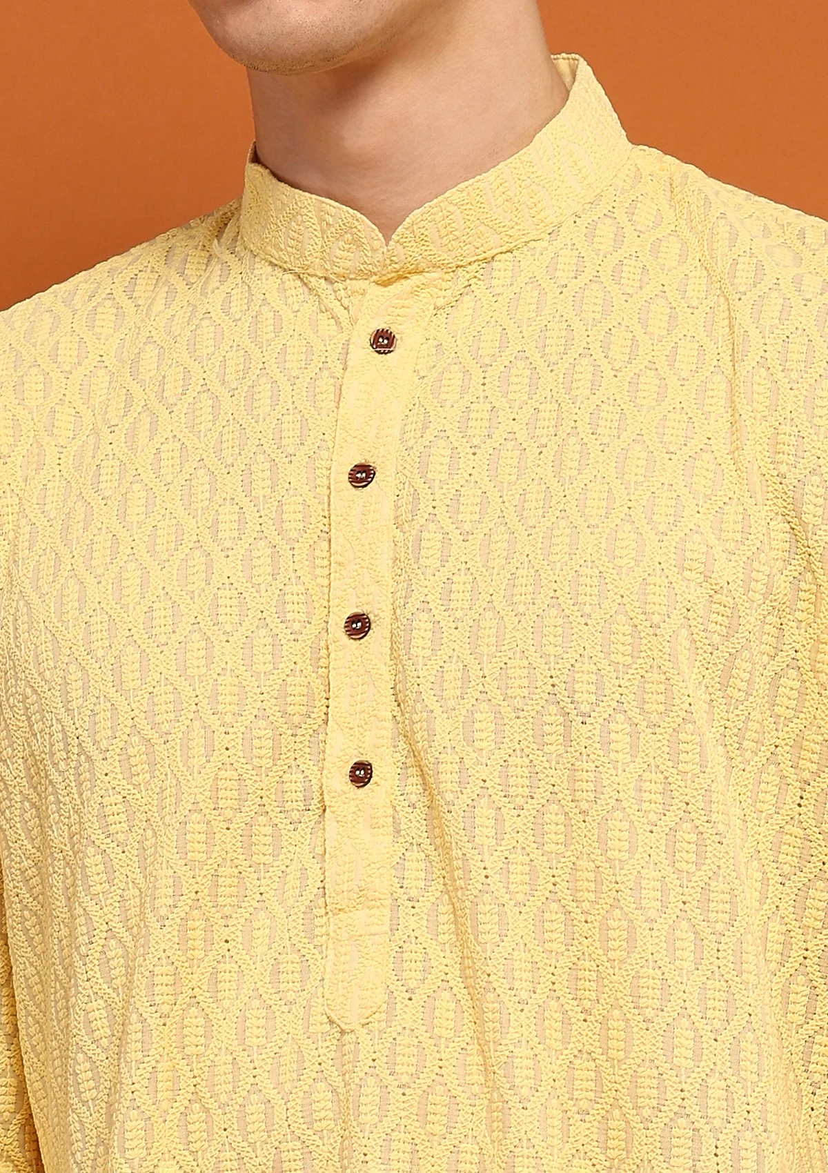 HOC Shayan Chikankari Cotton Straight Short Men's Kurta - Healthber