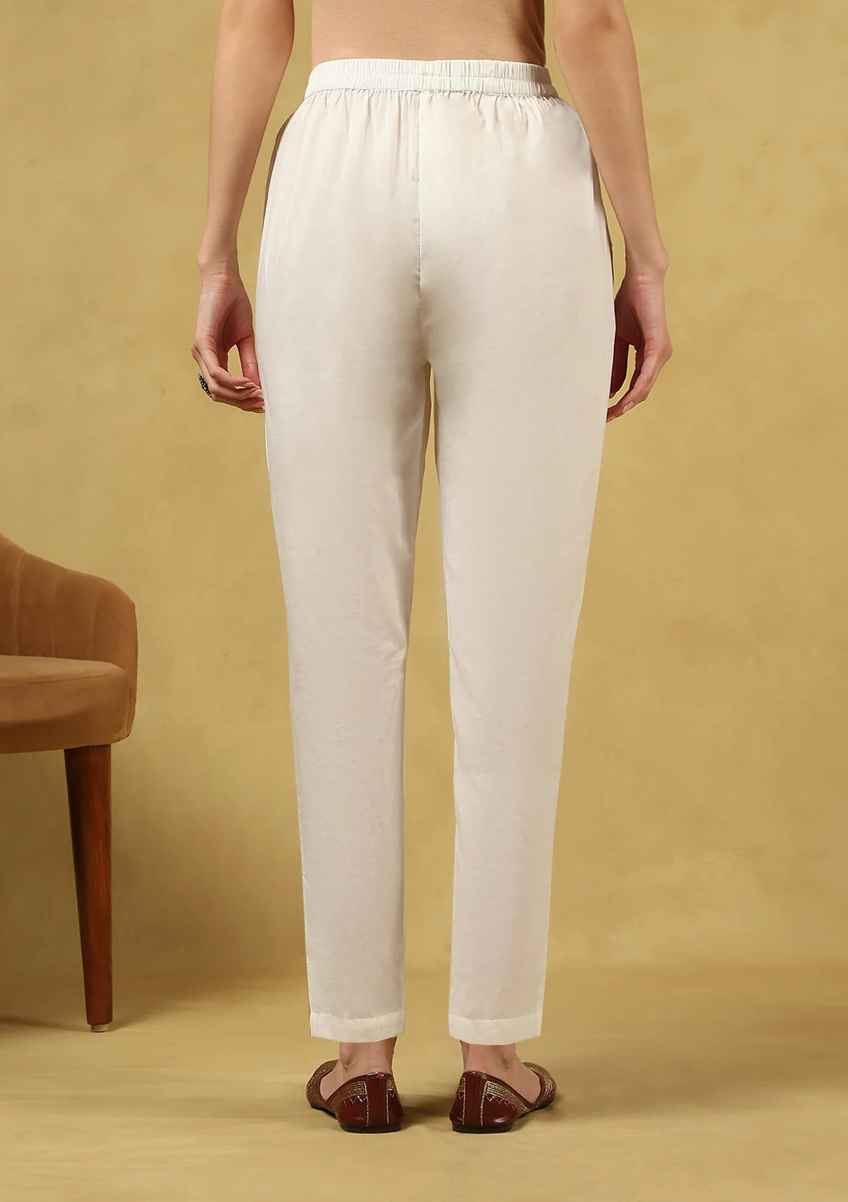 HOC Hand Embellished Cambric Cotton Printed Women's 3 PC Long Kurta Set with Dupatta - Off White - Healthber