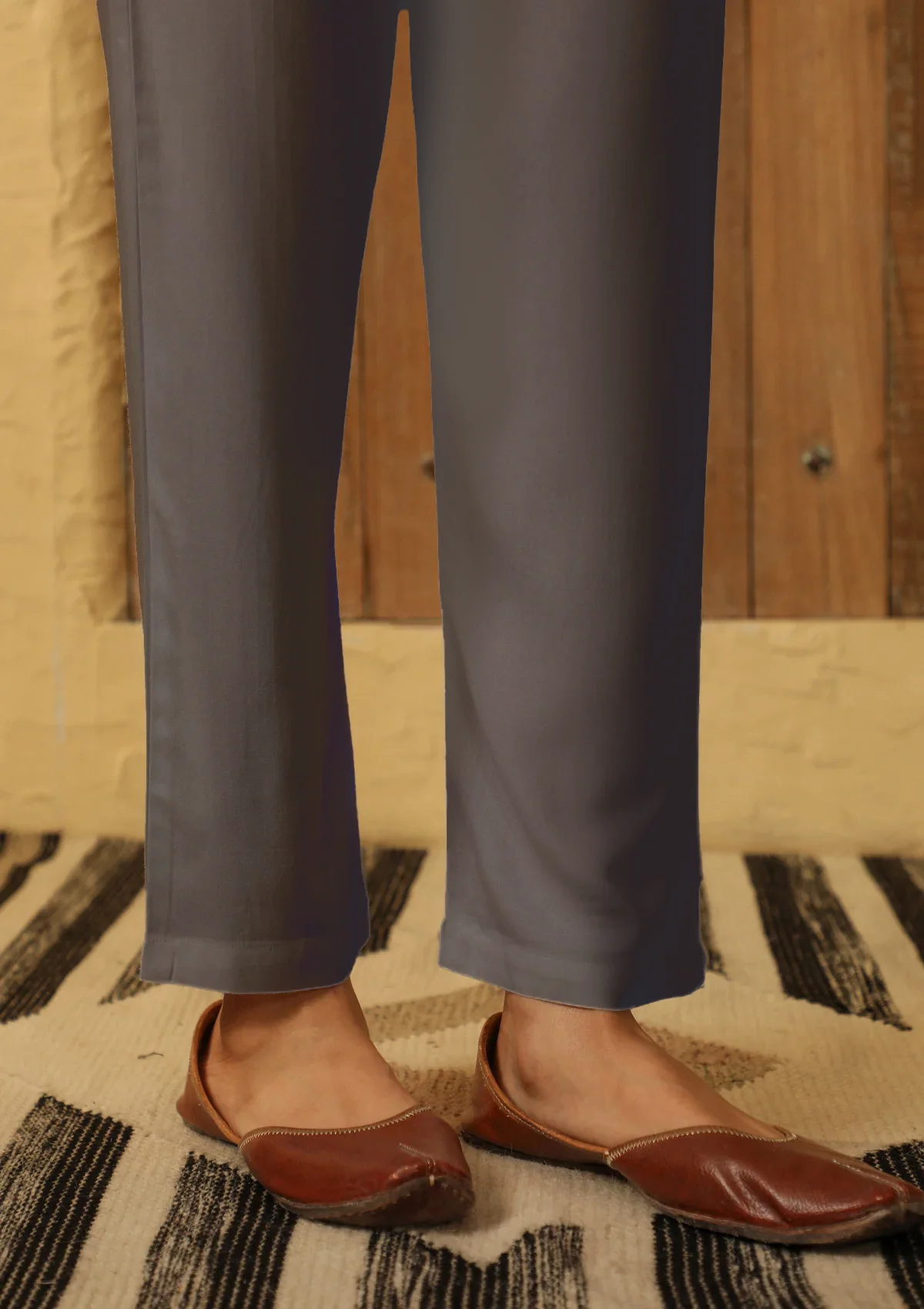 HOC Rayon Solid Women's Pants- Grey - Healthber