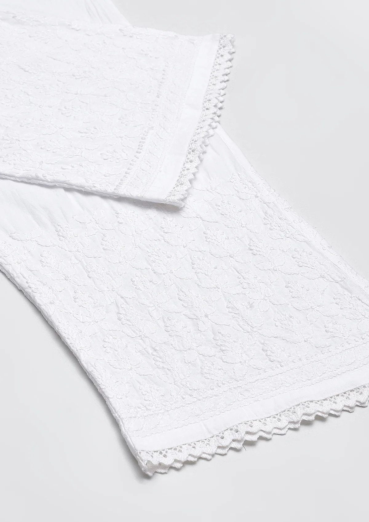 HOC Cotton Chikankari Solid Women's Palazzo - White - Healthber