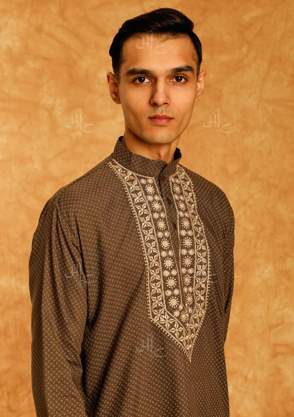 HOC Wasiq Embroidered Rayon Straight Men's Kurta - Healthber