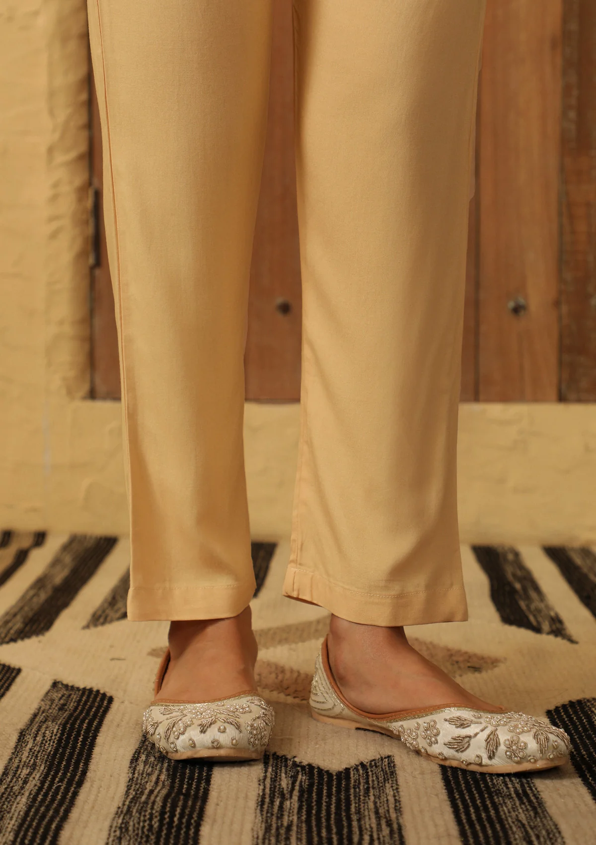 HOC Rayon Solid Women's Pants - Beige - Healthber