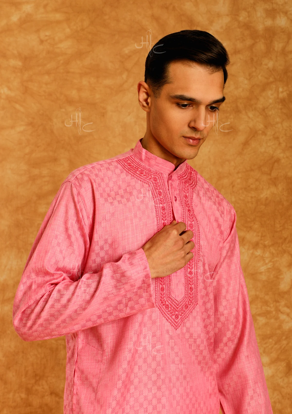 HOC Rauf Embroidered Rayon Straight Men's Kurta - Healthber
