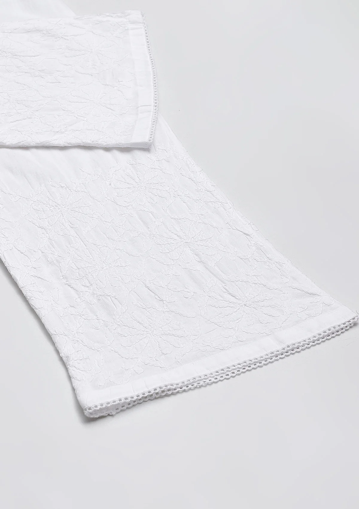 HOC Cotton Chikankari Solid Women's Palazzo - White - Healthber