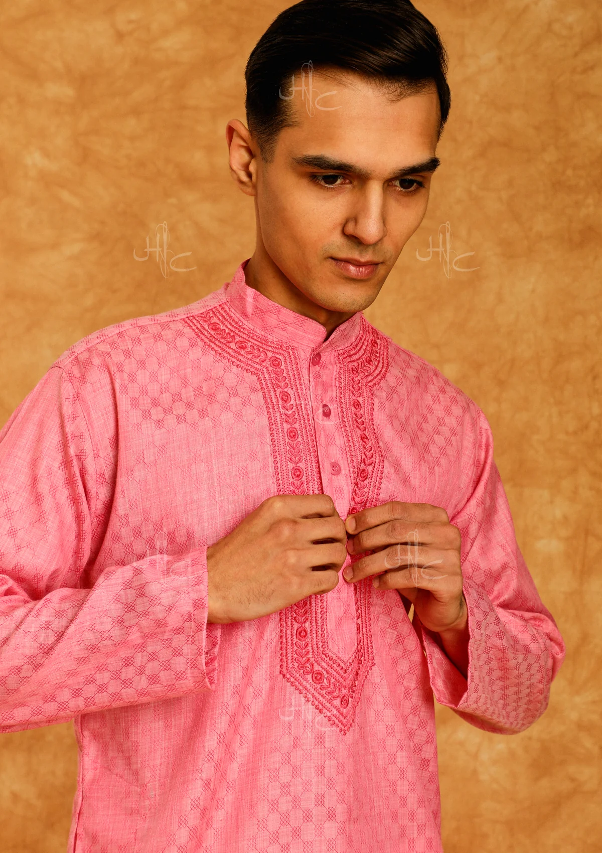 HOC Rauf Embroidered Rayon Straight Men's Kurta - Healthber