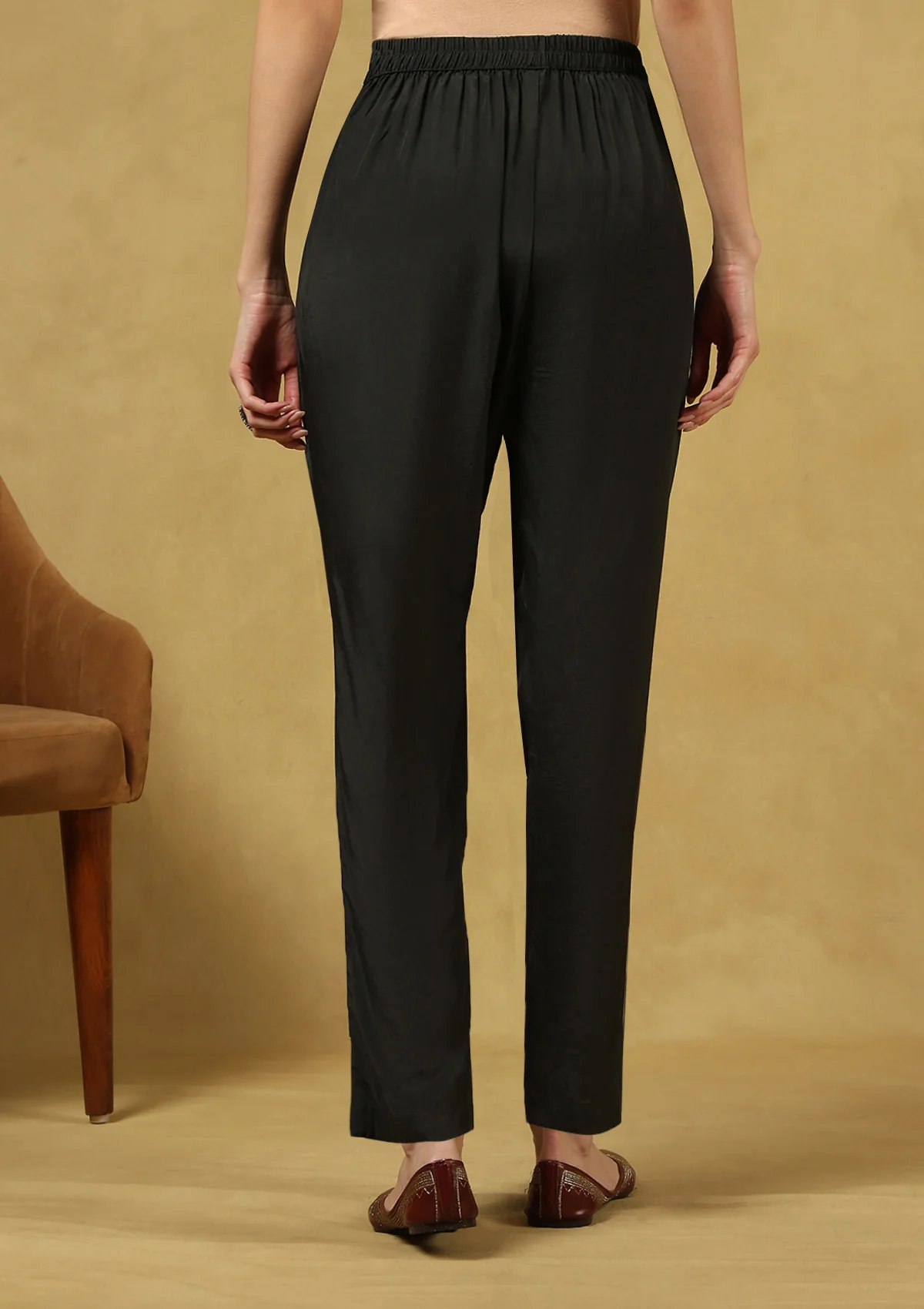 HOC Hand Embellished Muslin Printed Women's 3 PC Long Kurta Set with Dupatta - Black - Healthber