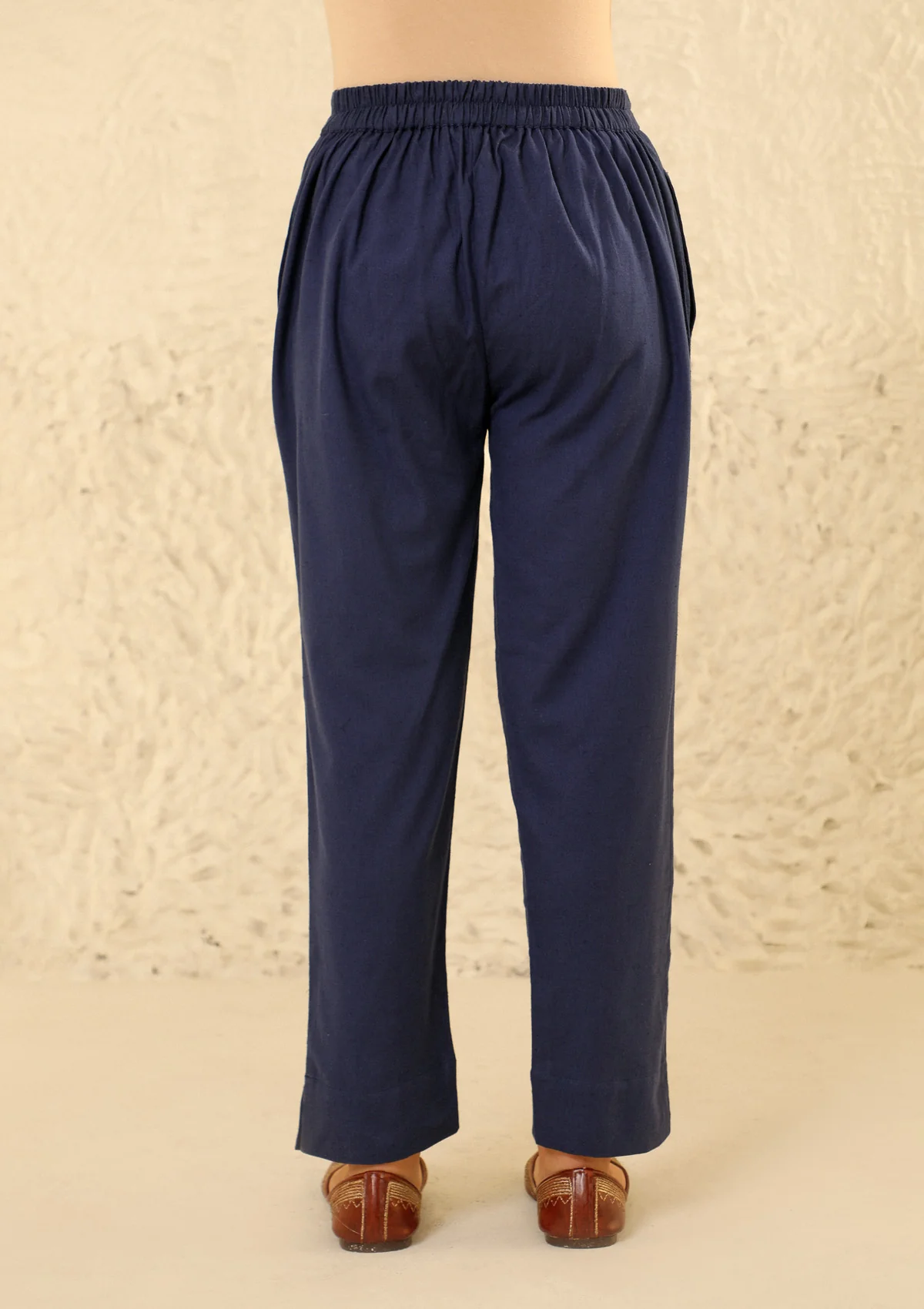 HOC Cotton Loom Women's Solid Tapered Pant - Navy Blue - Healthber
