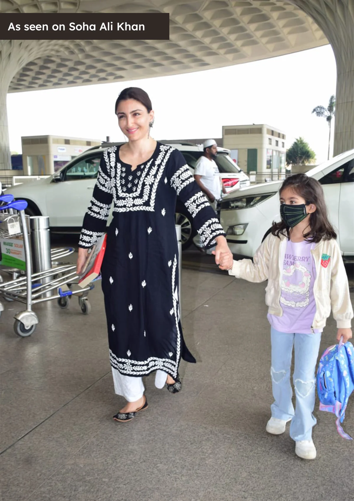 HOC Rayon Chikankari Solid Women's Long Kurta - Black - Healthber