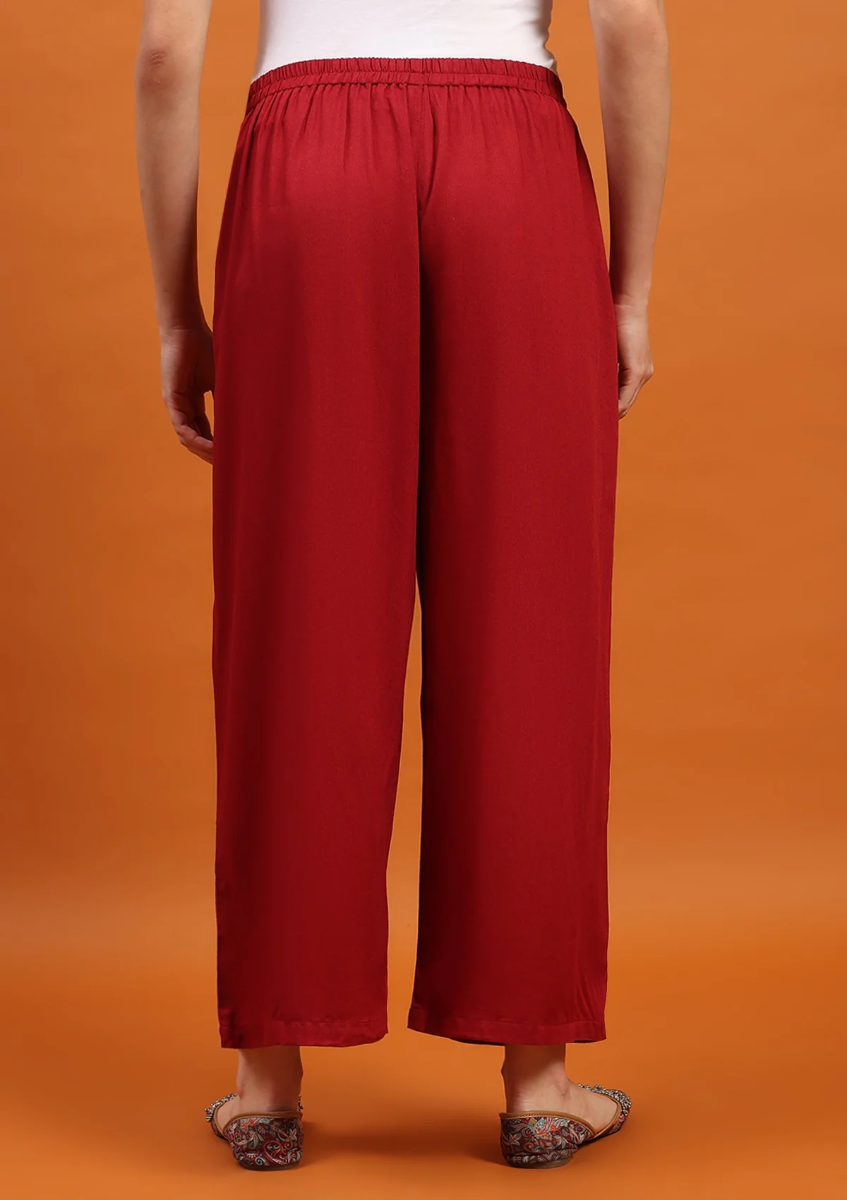 HOC Rayon Solid Women's Palazzo- Maroon - Healthber