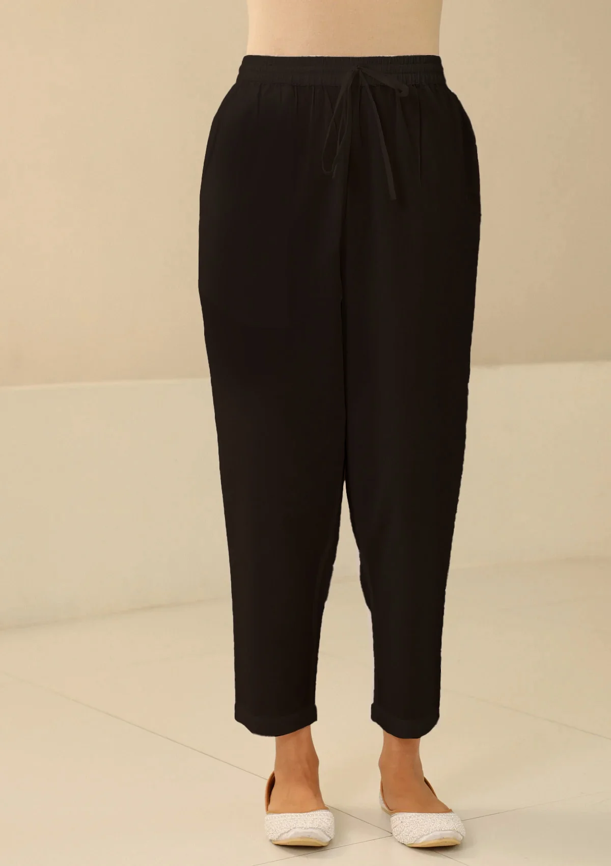 HOC Cotton Solid Women's Pants - Black - Healthber