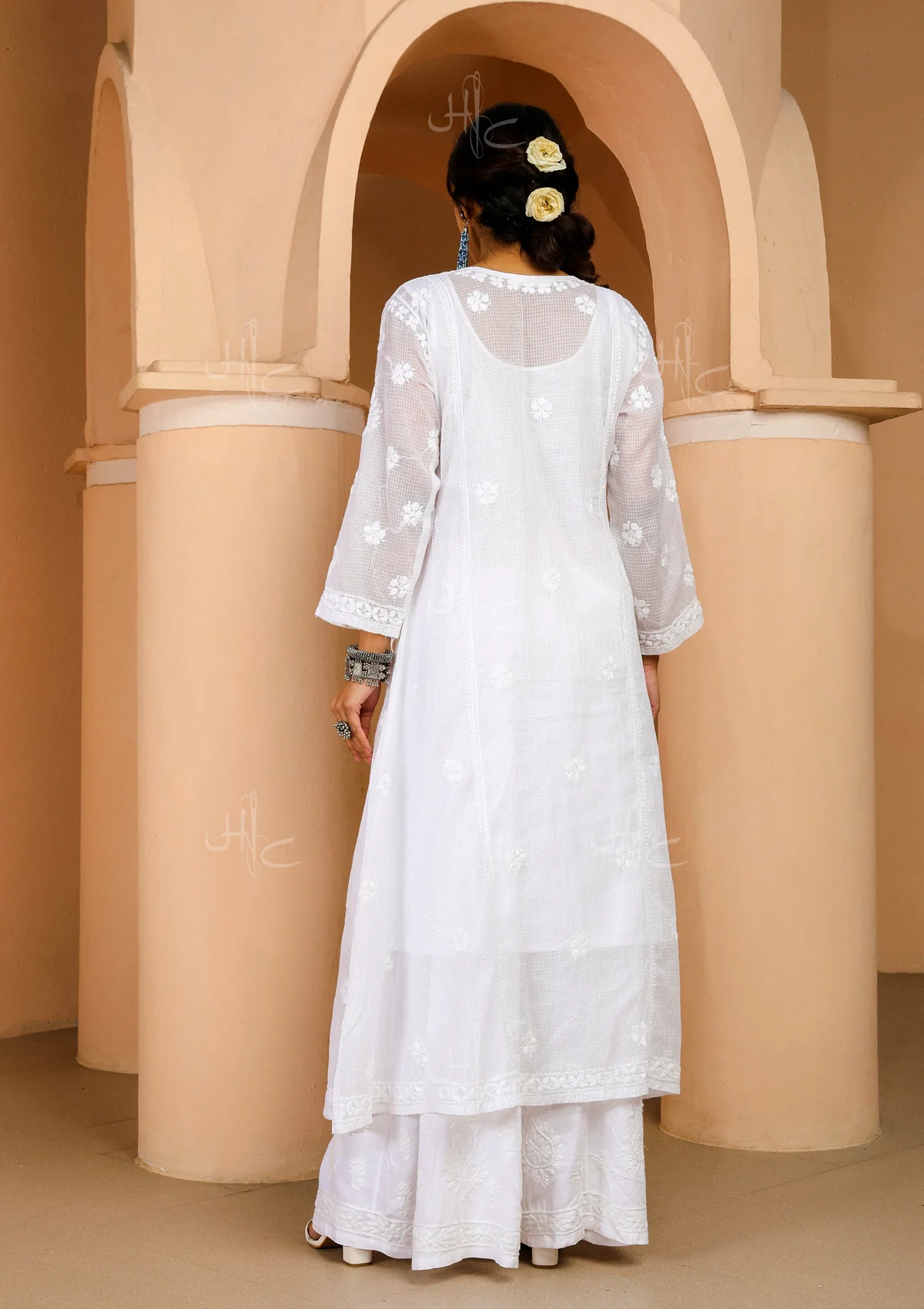 HOC Nazakat Chikankari Kota Angrakha with Inner - Healthber