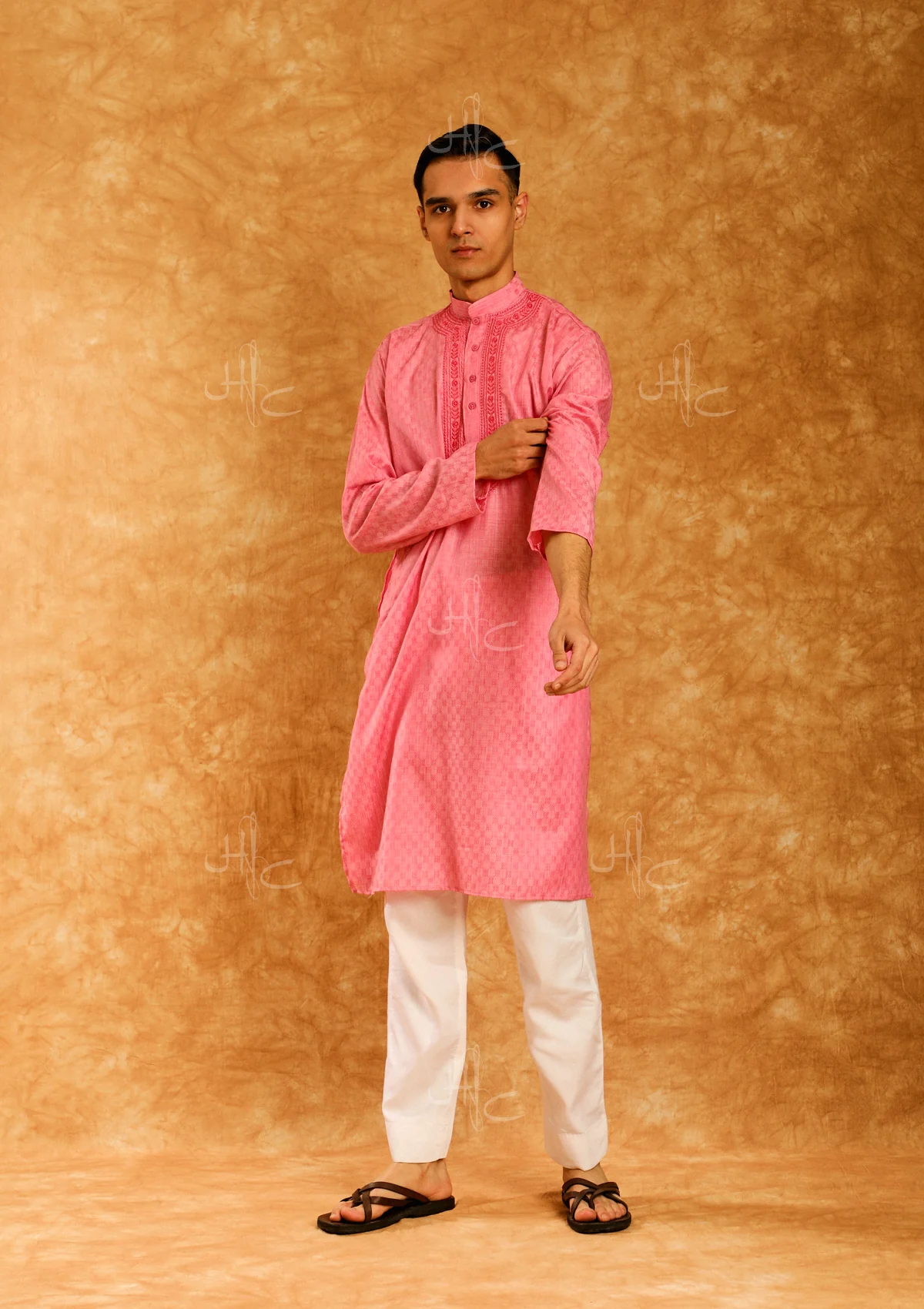 HOC Rauf Embroidered Rayon Straight Men's Kurta - Healthber